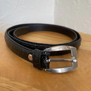 Genunine Python Skin Black Belt - Women's - VERO PITONE